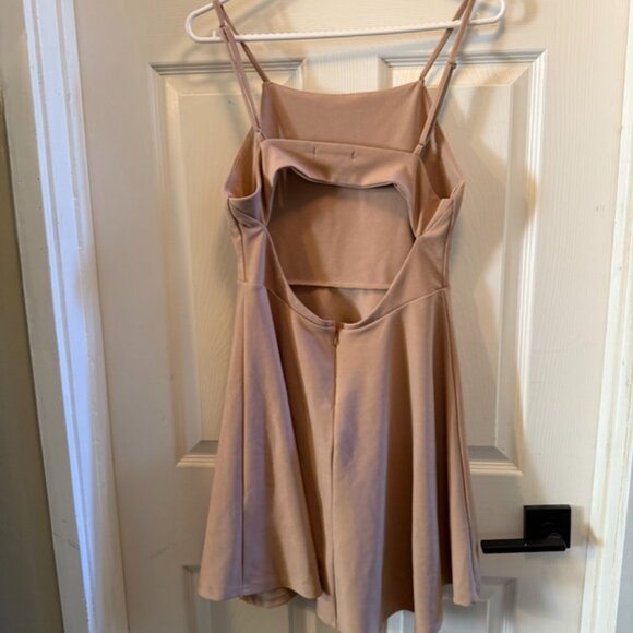 Revamped | Nude Cutout Skater Dress - Picture 2 of 4